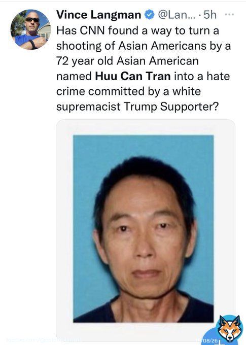 Weird flex from the MAGAsphere tonight, breathing a sigh of relief that a mass shooter was not one of their own. I get it, you rarely get to make that claim. #MontereyPark #MontereyParksuspect #HuuCanTran