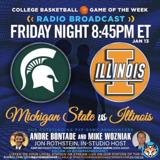 IT'S #b1gten HOOPS ((ON-AIR)) TONIGHT!! 8:45PM ET   ** ILLINOIS vs MICHIGAN ST  **  #MikeWozniak @bont_on_air  @jonrothstein  Listen on your local station. @illinois1867 @michiganstatebasketball