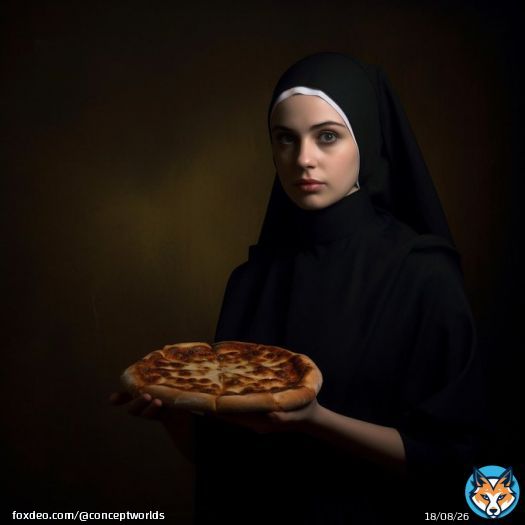 GM &ndash; I didn't know what to serve you this morning, so I ordered the default pizza from the nun. #Pizza #Monday #CryptoTwitter!  #HODL #Bitcoin #Ethereum #Cryptocurrency #NFTCommunity #web3community #NFT #nftart #ToTheMoon #StrangersHQ #DreamBigg #FollowYourPassion