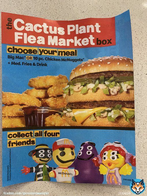 @McDonalds can you explain what this is? What is a cactus plant flea market? Why do they all have four eyes? Is this supposed to be art?