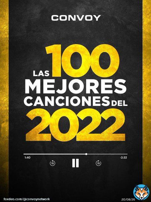 Comenzamos con el recuento de las mejores canciones del 2022. Escucha a @korno y comun&iacute;cate con &eacute;l a trav&eacute;s del #ConvoyTop100.