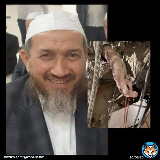 The picture of the hand with the Tasbih is for brother Mahmut Durusoy. According to his friends and colleagues he was reading his morning adhkar after praying Tahajjud during the time of the earthquake.   May Allah grant him Jannah and his family Sab