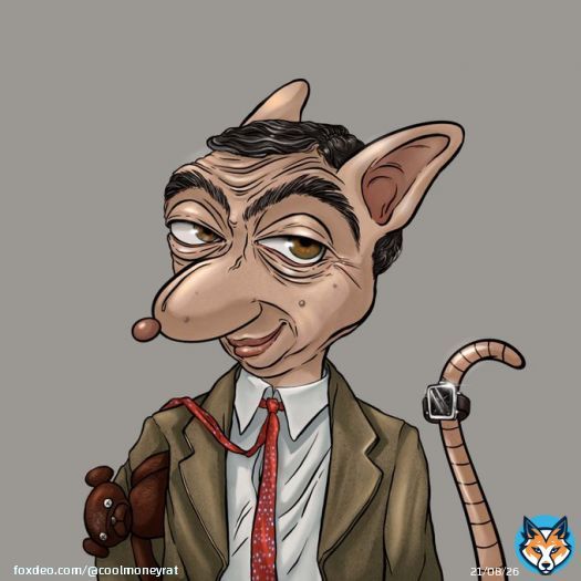 Rowan Sebastian Atkinson in 'Mr. Bean' from the Money Rat #collection @MrBean  This collection is exclusively handmade.   Money Rat #695:   #NFTgang  #NFT #NFTCommunity #NFTCollection #NFTs