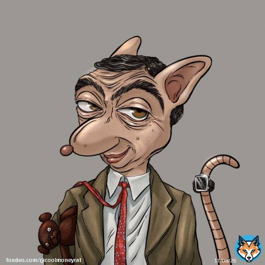 Rowan Sebastian Atkinson in 'Mr. Bean' from the Money Rat #collection @MrBean  This collection is exclusively handmade.   Money Rat #695:   #NFTgang  #NFT #NFTCommunity #NFTCollection #NFTs