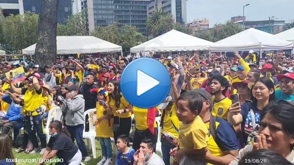 The first goal of the 2022 World Cup goes to Ecuador and they're loving it in Quito.   : @Andres_SalazarS