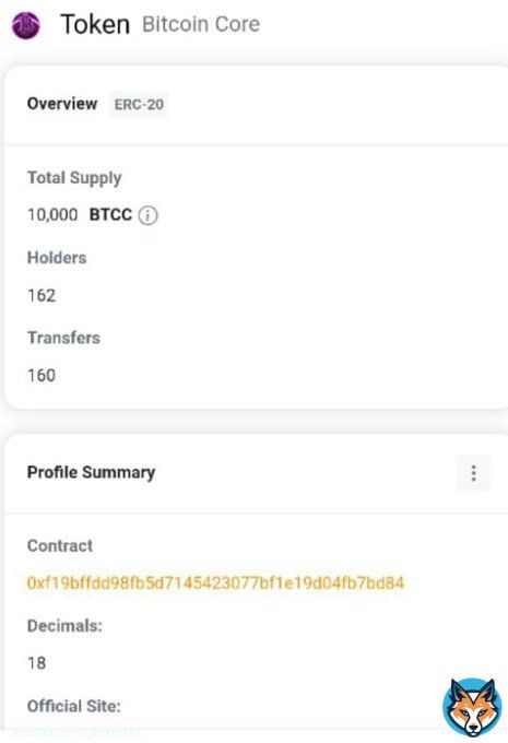 Our Smart Contract has been verified by @Coredao_Org . Be aware of scamers. #BTC #Bitcoin #BitcoinCore #CoreDAO #CORE