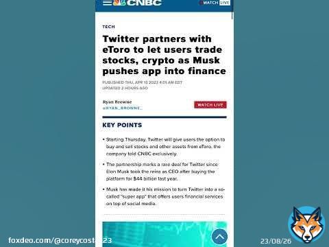 Breaking News!!!!!!!!!!   Oh my God!!!! Twitter will now allow users to buy and sell stocks and #crypto on the platform! This is mass adoption! Just made a YouTube short about this news that just came out!!!   $HEX #PulseChain #Bitcoin $ADA $SYS $FTM