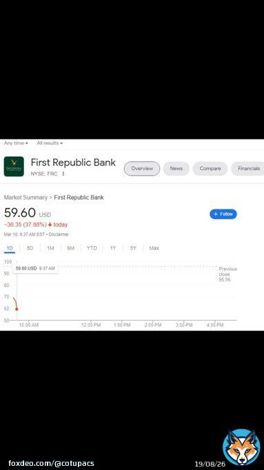 And now First Republic Bank&hellip;&hellip;  Buckle up, here we go.  Going to take an insane amount of money printing this time to keep them afloat.