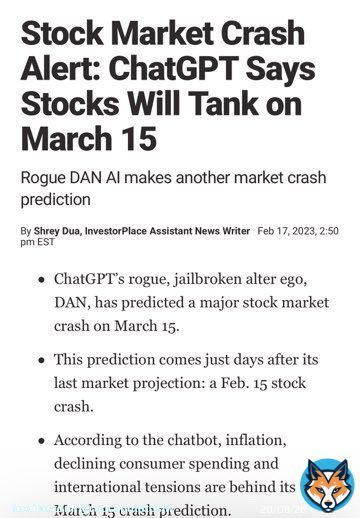 Did chatgpt know something ???  Or just a coincidence ? Right after CPI data is announced  #BankCrash  #BankRuns  #stockmarketcrash  $sivb $wfc $bac $schw $boh  $frc $ms $jpm $sqqq $qqq $spy $uvxy