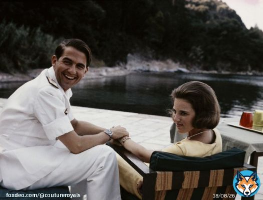 King Constantine of The Hellenes and his  then-fianc&eacute;e Princess Anne-Marie of Denmark in Corfu, 1964