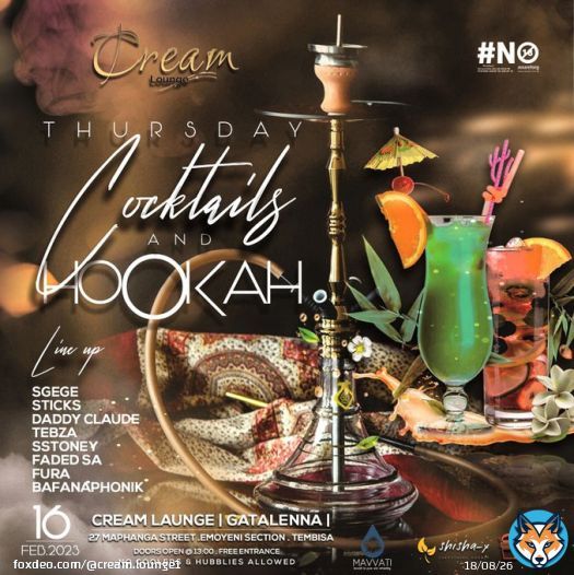 On Thursday we are hosting a cocktail and hookah theme plus our line up is gonna be fire as we have the likes of Steve, Sticks, Daddy Claude and many more!!!   This event is going to be epic. So don't miss out!!!  #BBTitians  #SuperBowl  Nota Yemi Mmmeli Riri Don Design  SAPS Riri