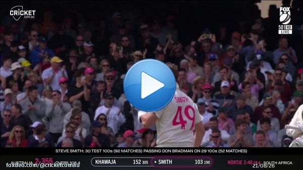 We are watching a modern-day legend!   Century No.30 for Steve Smith! #PlayOfTheDay  #AUSvSA | @nrmainsurance