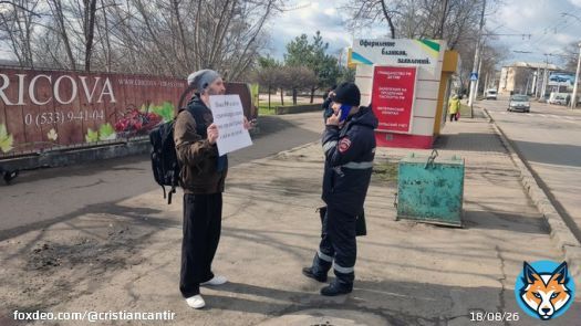 In Transnistria, an extremely rare protest against Russia's invasion of Ukraine. A man held up an anti-war sign in front of the Russian consulate in Tiraspol for a couple of hours. Police monitored him, but did not detain him.