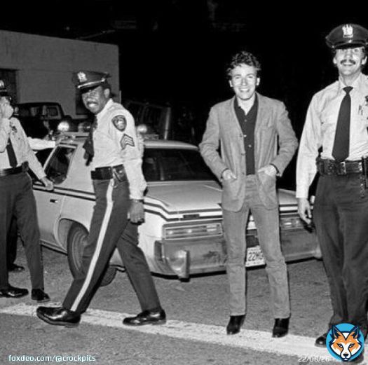 Bruce Springsteen pulled over for speeding, 1978.