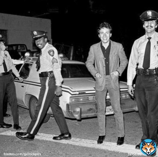 Bruce Springsteen pulled over for speeding, 1978.