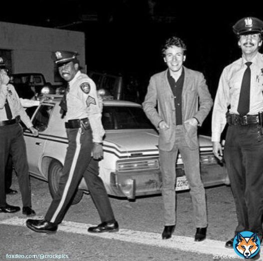 Bruce Springsteen pulled over for speeding, 1978.