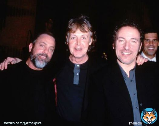Billy Joel, Paul McCartney, and Bruce Springsteen were all inducted into the Rock and Roll Hall of Fame, March 15, 1999. Photo by Kevin Mazur.