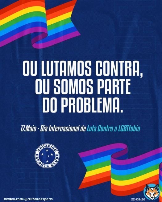 Respeito sempre! QuoteCruzeiro @Cruzeiro·May 17, 2022O Brasil segue sendo o país que mais mata LGBTQIA+ no mundo. A cada 29 horas, uma morte. A região Sudeste é a 2ªregião mais violenta com a população LGBTQIA+ no Brasil: apenas em 2021, foram 276 homicídios contra essa população!