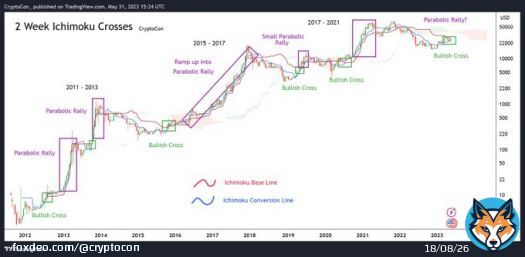 Pay close attention to long term #Bitcoin bullish crosses like this one on the 2 Week Ichimoku Cloud  Why?  Because these are once in a long time signals, coming right before parabolic rally  It all makes sense in hindsight, but do you have the courage to trust it in real time?