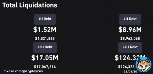 In just 24hrs, a staggering 44,324 traders got liquidated as #Bitcoin took a wild ride below $26K  Total #liquidations skyrocketed to a massive $124.32 million  The largest single #liquidation order hit came from #Bybit, with an eye-popping $2.93M liquidation on the #btcusd pair&hellip;
