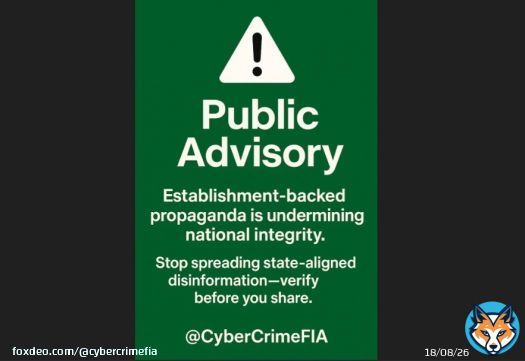 #Pakistan #CyberCrime #PublicAdvisory