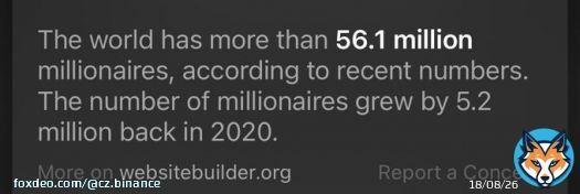There are more than 56 million millionaires in the world, and only 1 million people with more than 1 bitcoin. Do the math.