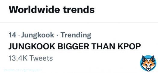 &ldquo;JUNGKOOK BIGGER THAN KPOP&rdquo; entered Top 15 WORLDWIDE TRENDS at #14!!