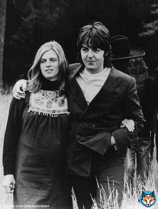 linda and paul mccartney photographed during the beatles&rsquo; final photoshoot. august 22nd, 1969.