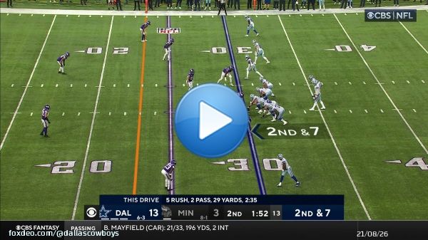 Look at @Tp__5 sprinting like a track star untouched into the end zone!  : @NFLonCBS | #DALvsMIN