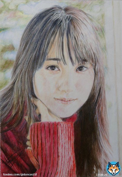 かっきーを色鉛筆で描いてみました 乃木坂46真夏の全国ツアー2022神宮最終日　かっきーのスピーチ感動的で泣きました　それに負けないくらい愛を込めて描きました #賀喜遥香　#かっきー #乃木坂46　#乃木坂4期生 #色鉛筆画 #乃木坂好きな人と繋がりたい #絵描きさんと繋がりたい  #illustration