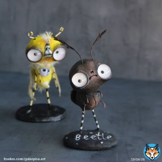 hey!   I'm waiting for you on Etsy. only one is available.   #bug #timburton #beetle #bugtoys #insecttoy #insectart #artdoll #тимбертон