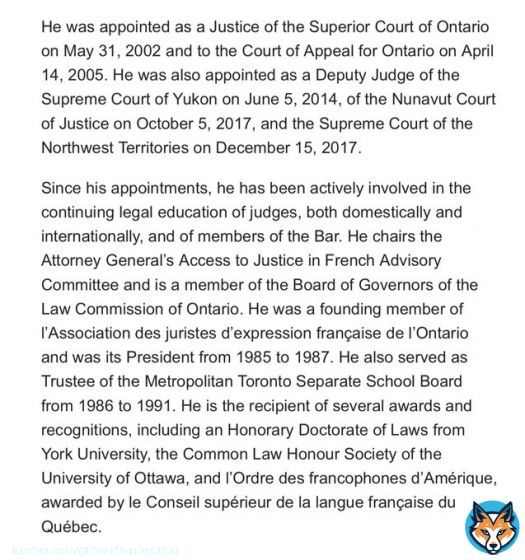 While @PierrePoilievre is smearing Justice Paul Rouleau as a mere &ldquo;Liberal staffer with grey hair&rdquo;, francophone voters in #Qu&eacute;bec and elsewhere might like to know the man he&rsquo;s slandering has been a lifelong advocate for the ffrancophonie in Ontario and beyond.  #cdnpoli