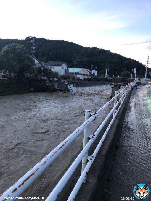 旧二俣高校に渡る橋がおちた #静岡県 #台風15号