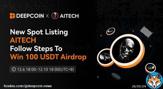 $AITECH @AITECHio New Spot Listing on #Deepcoin Airdrop!   To win:  1. Follow @Deepcoin_news   2. Like this tweet  3. Quote Retweet with #DeepcoinAITECH, tag @AITECHio, & mention three friends  4.Join Get a chance to be one of 10 lucky winners sharing…Show more