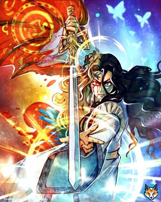 True Hero ...  but at what cost? There is Seven Heroes conquest event in SaGaRS right now and I wanted to sketch Wagnas, he is my favorite. I liked the idea and threw some colors. Why does he have a sword on his human artwork but has spear in game?  #SaGaRS #ロマサガRS