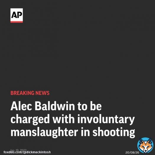 BREAKING: Prosecutors announced that actor Alec Baldwin will be charged with involuntary manslaughter in the shooting of a cinematographer who was killed during a rehearsal of the movie &ldquo;Rust.&rdquo;