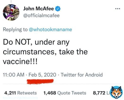 Prophetic. RIP John McAfee.