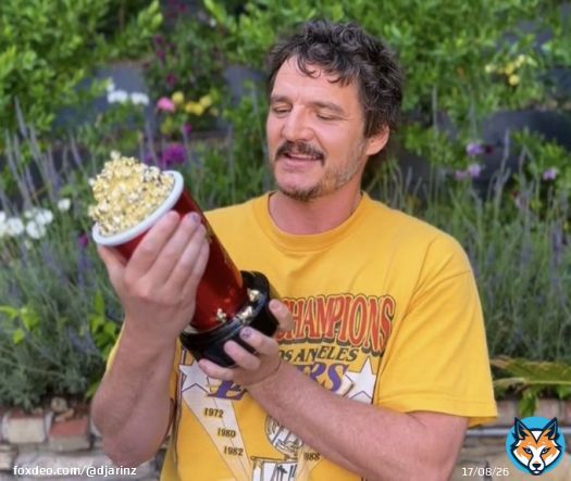 and when he accepts the emmy in his lakers shirt