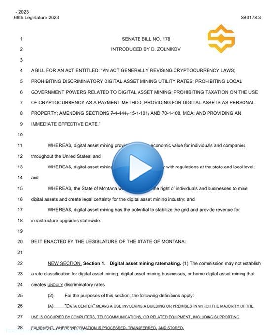 ₿????????????????????????????: Montana passes #bitcoin bill