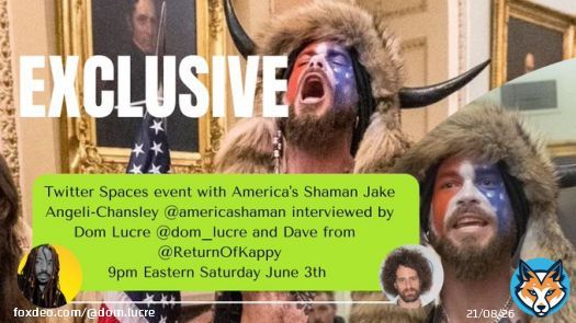 You don&rsquo;t want to miss my Twitter space with MAGA Shaman and Kappy army in 5 minutes.