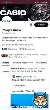 Shakira: Cambiaste un Rolex por un Casio.   Casio en corto: