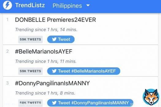 Twitter trends domination nationwide. Keep tweeting, Bubblies!   DONBELLE Premieres24EVER  #DonnyPangilinan | #BelleMariano  #DonBelle | #AnInconvenientLove