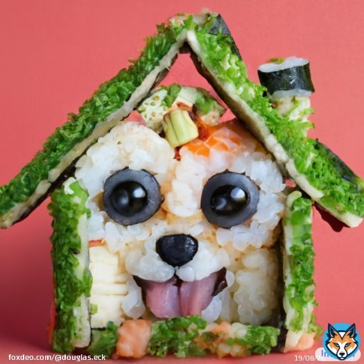 I'm having so much fun trying out Imagen, a new text-to-image diffusion model from the Google Brain team --  Here is 'a house in the shape of a corgi made out of sushi.' #imagen