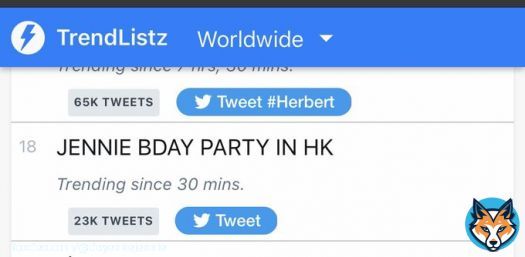 Trending 18 worldwide. Keep tweeting y&rsquo;all  JENNIE BDAY PARTY IN HK