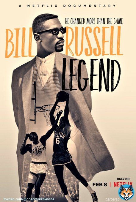 Tomorrow, Bill Russell's two-part documentary premiers on Netflix. Gonna be epic. #BlackHistoryMonth