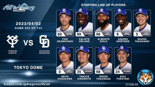 Today's STARTING LINEUP.  #dragons