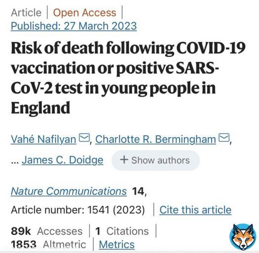 Recent study: no increase in death (cardiac or all causes) in ages 12-29 after mRNA vaccination. There was an increase in cardiac and all cause deaths after a SARS-CoV-2 infection.