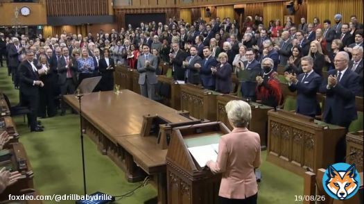 The entire 338 of these useless scumbag politicians can&rsquo;t get together ever to accomplish anything for Canadians but when it comes time for a photo opt with a Klaus Schwab NAZI perpetuating a proxy war they&rsquo;ll never win & only flattenthe  well&hellip;. Here you have it. #cdnpoli