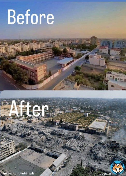 Gaza before and after &ldquo;American Democracy&rdquo;.