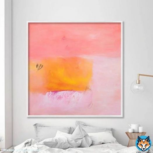 Orange and pink abstract painting colorful Print, Coral pink painting, pastel pink canvas print, extra large abstract wall art print #pink #abstractgeometric #nursery #orange #contemporary #framed #valentinesday #babyshower #babygirlnursery &hellip;